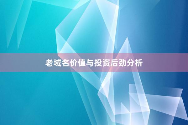 老域名价值与投资后劲分析